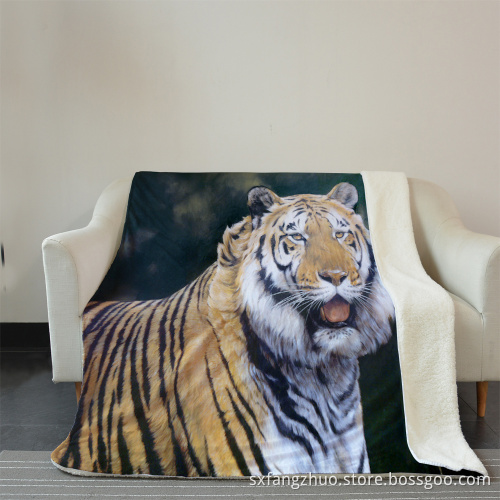 MOQ 100 OEM custom 3D digital print flannel blanket